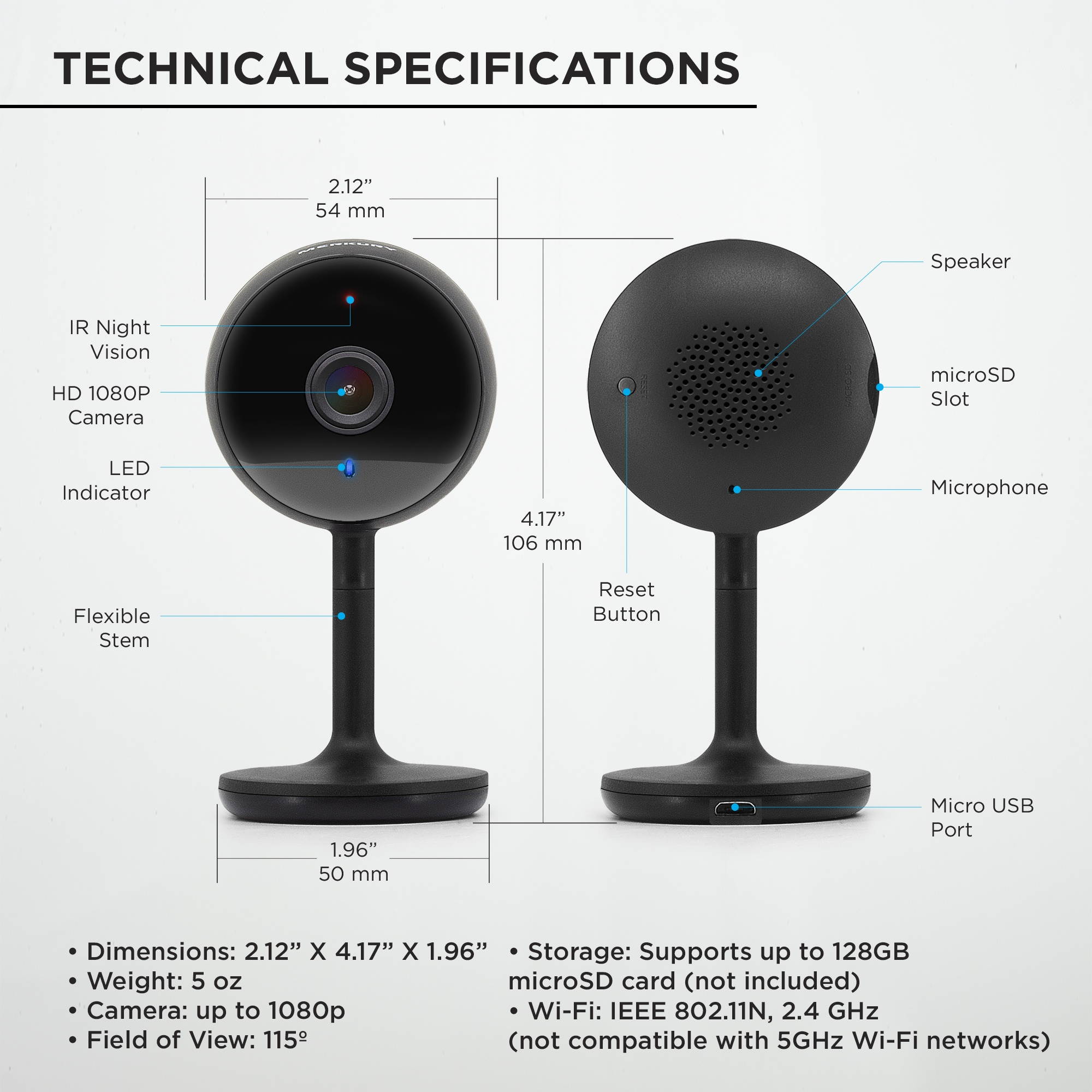 1080p HD Smart Wi-Fi Security Camera ( 2-Pack)