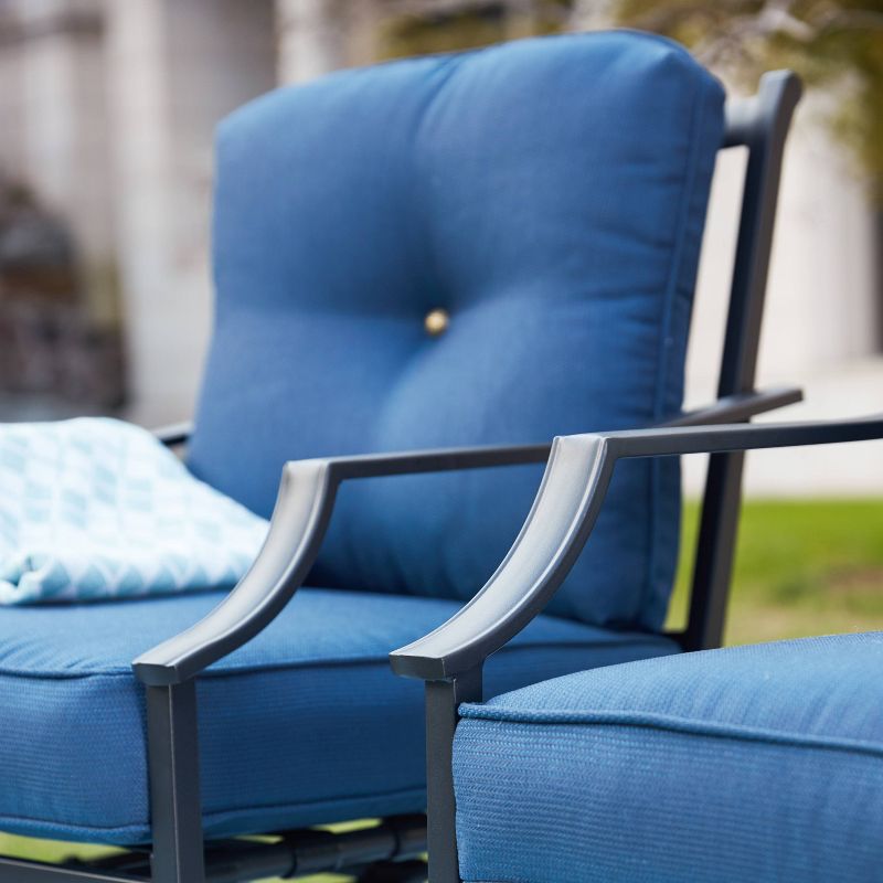 5pc Conversation Patio Set with Fire Pit Blue - Patio Festival