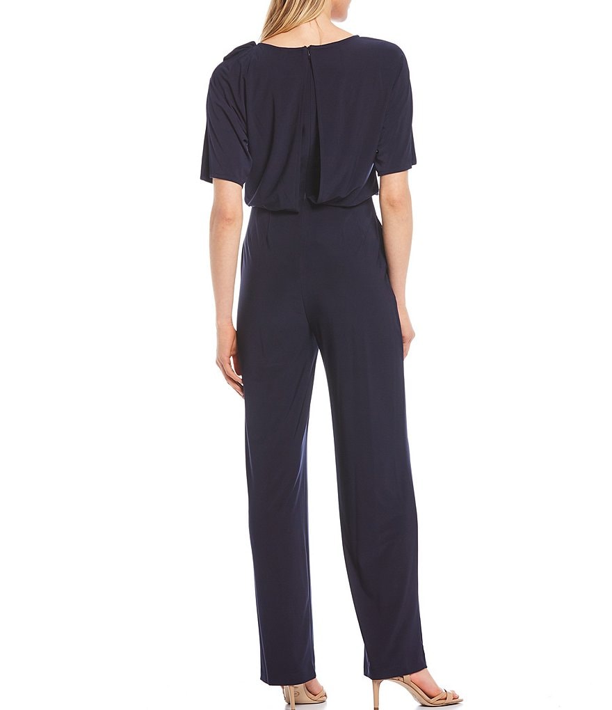 Vince Camuto Short Sleeve Tie Shoulder Blouson Jumpsuit