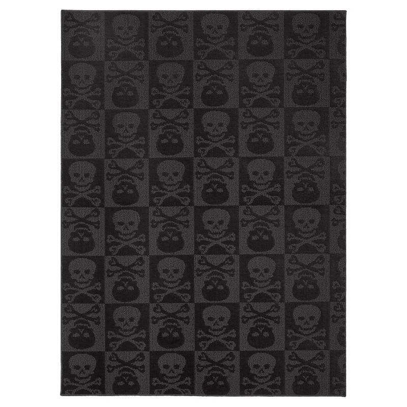 Garland Skulls Area Rug - Black (7'6"X9'6")