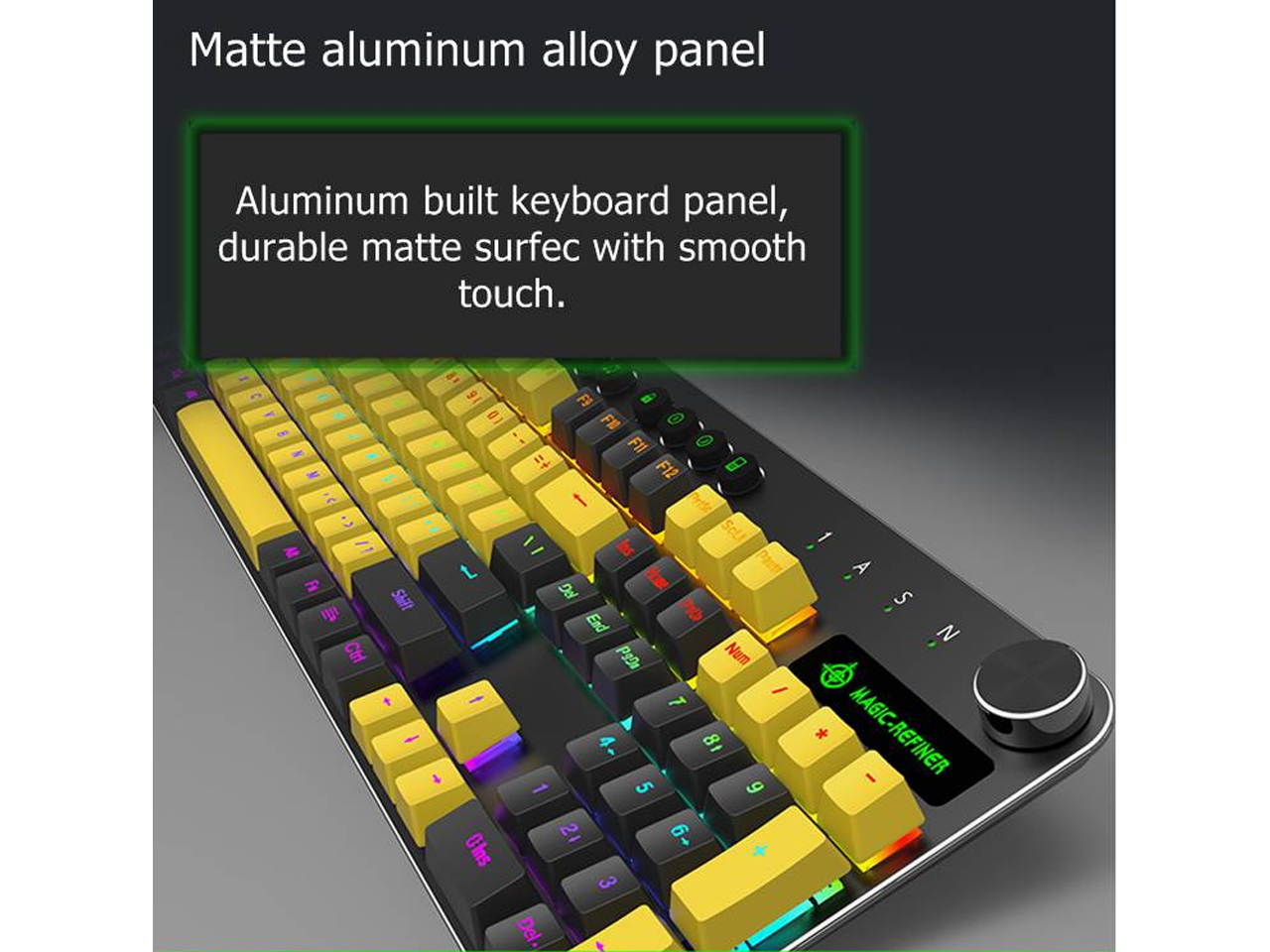 MK13 USB Gaming Keyboard Wired RGB Gaming Mechanical Keyboard Blue Switch 104 Keys Non-conflict Mixed LED Backlight PBT Keycap for Computer/PC/Laptop/Macbook