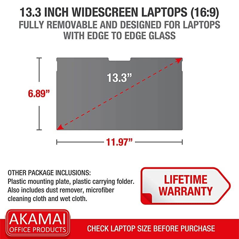 inch Akamai Computer Privacy Screen 169 Removable Edge to Edge Glass Blue Light Screen Protector Laptop Anti Glare Screen Protector