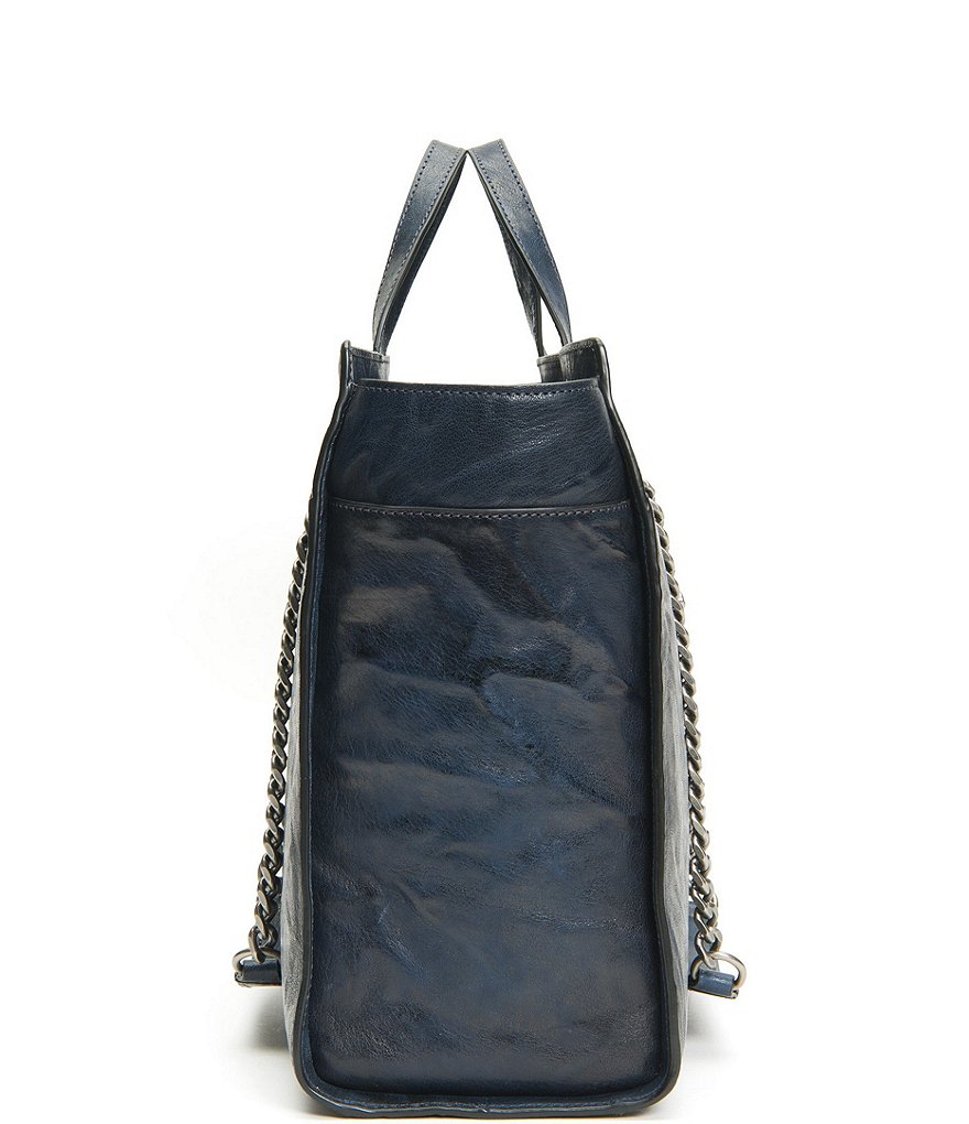 Frye Ella Metallic Leather Top Zip Tote Bag