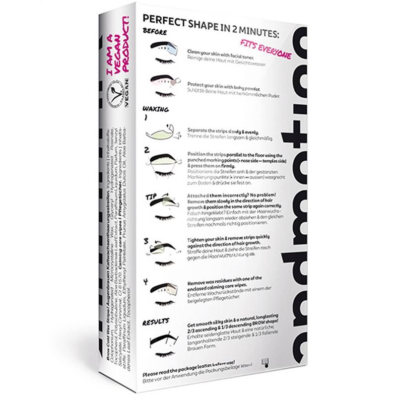 andmetics Brow Wax Strips for Women - 1.59oz