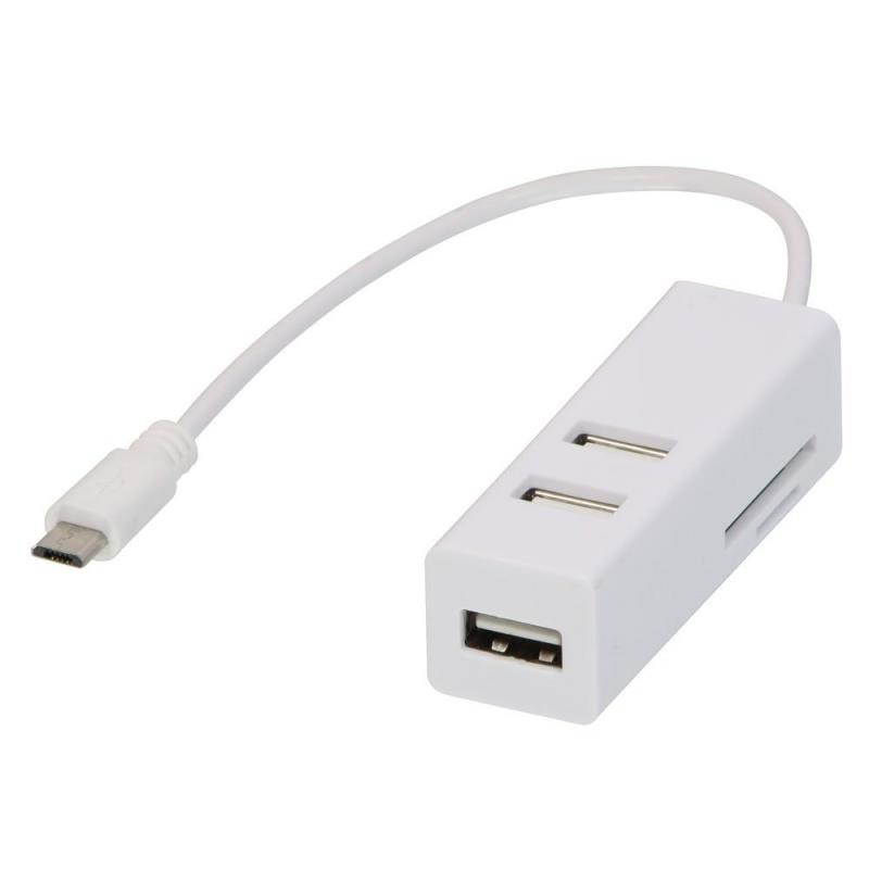 LINDY USB OTG 3 Port Hub & Card Reader