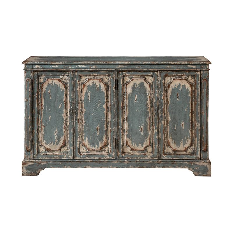 Searcy 4 Door Media Credenza TV Stand for TVs up to 70" Blue - Treasure Trove Accents