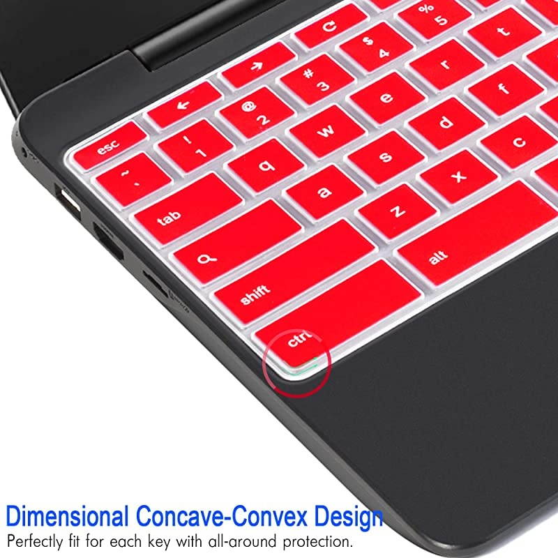 Pack]Samsung chromebook 4 Keyboard Cover Skin for Samsung Chromebook 11.6/15.6 inch Chromebook XE500C1, Chromebook 3 XE500C13,Chromebook Plus V-in-1 XE50QAB 1.(Clear and red)&hellip;
