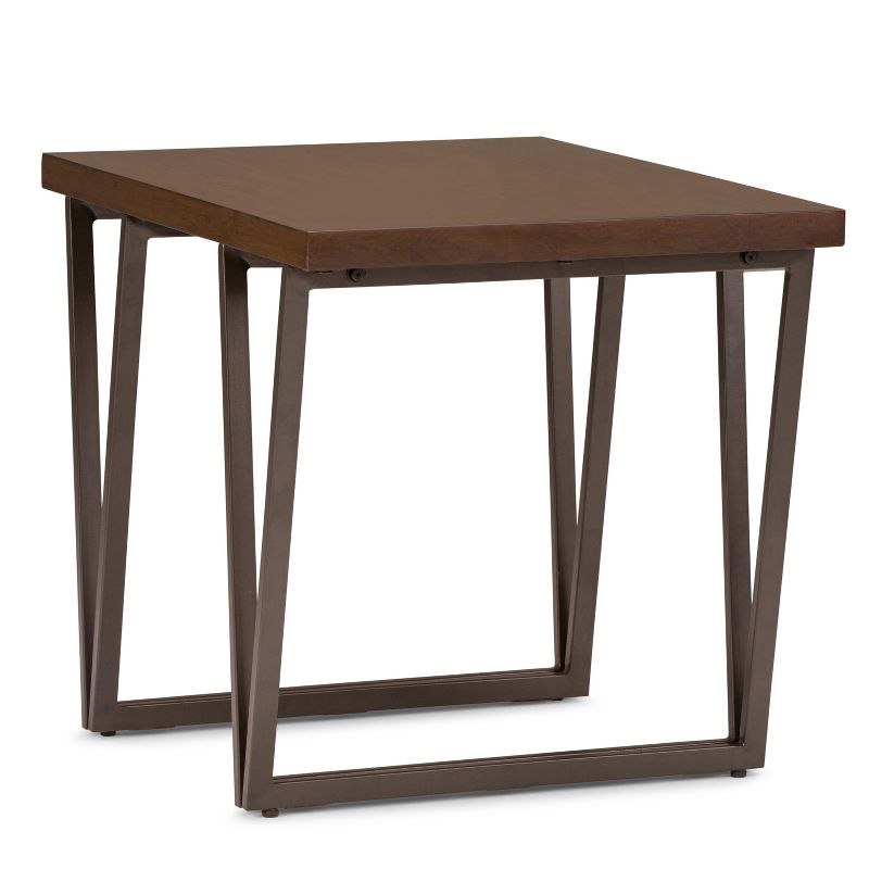 24" Travis Solid Wood End Table Natural Aged Brown - WyndenHall