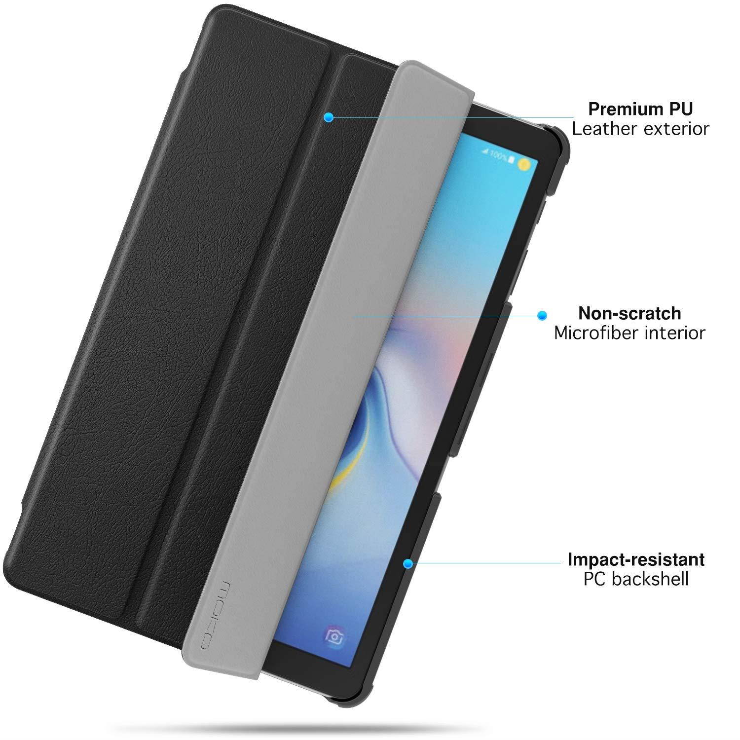 MoKo Case for Samsung Galaxy Tab A 10.5 2018 - Ultra Lightweight Slim-Shell Stand Cover Case with Auto Wake/Sleep Function for Samsung Galaxy Tab A 10.5 Inch SM-T590/T595/T597 Tablet, Black