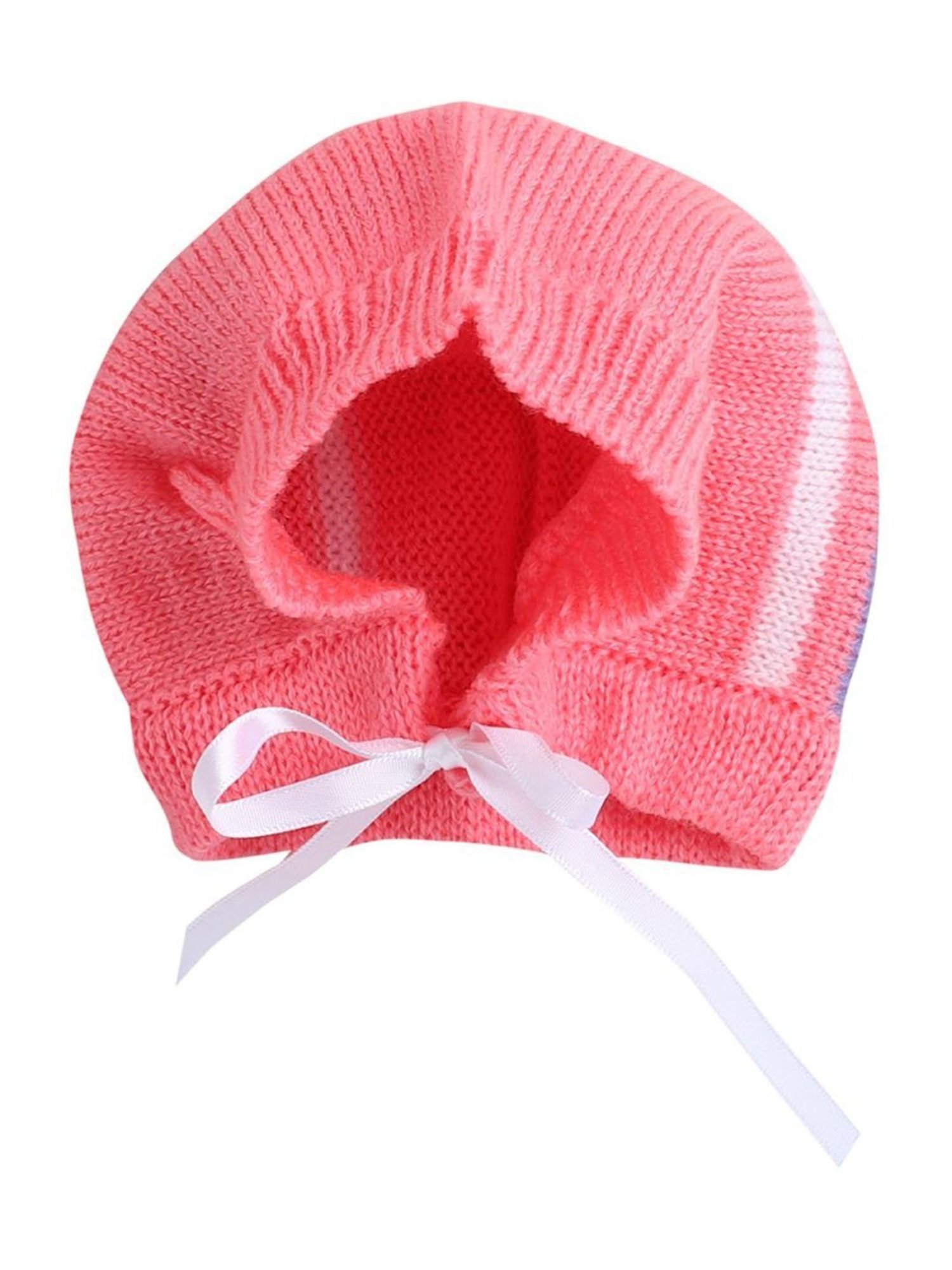 Little Angels Kids Pink & White Printed Full Sleeves Sweater Set