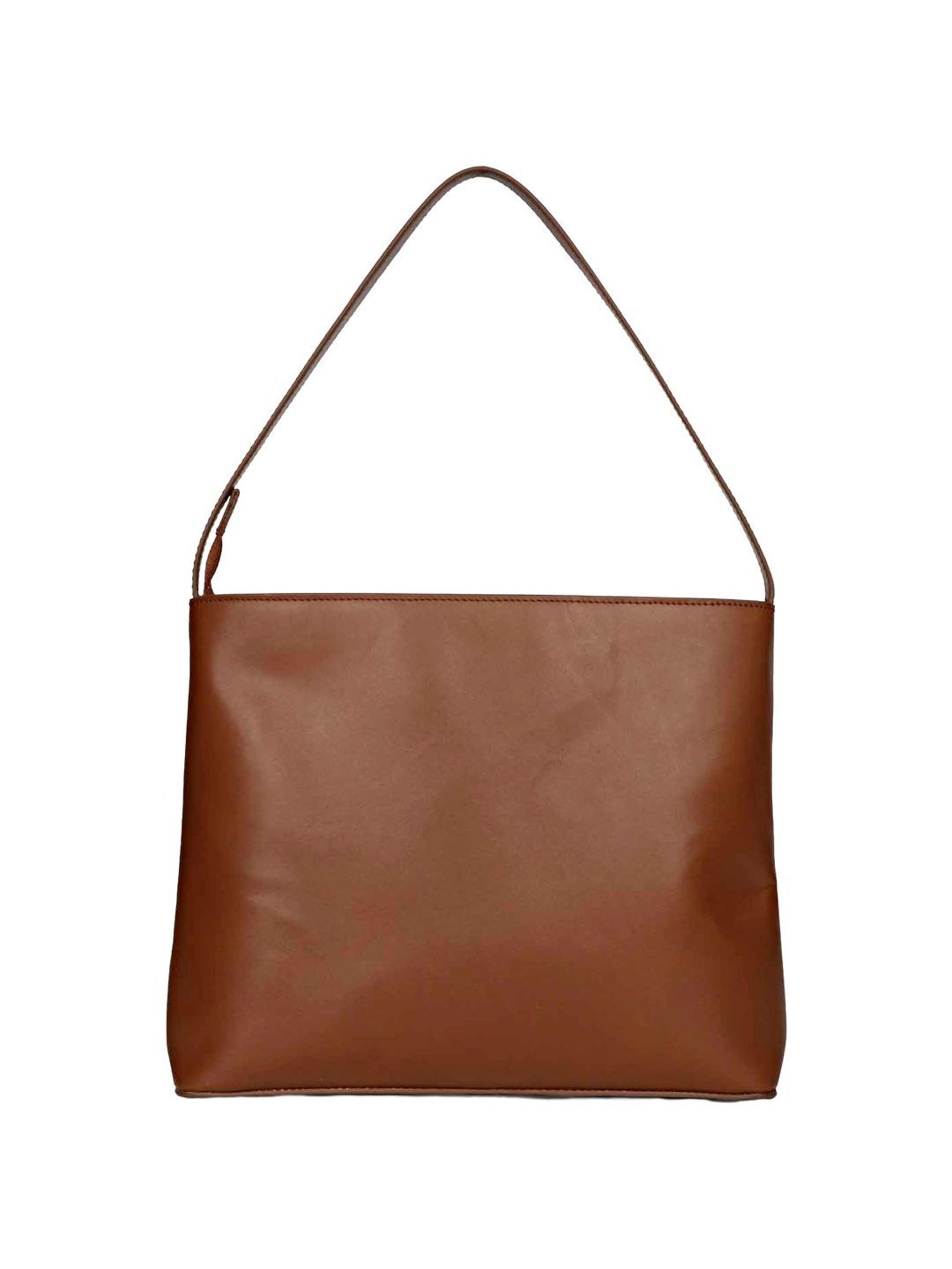 Saint G Brown Solid Medium Shoulder Handbag