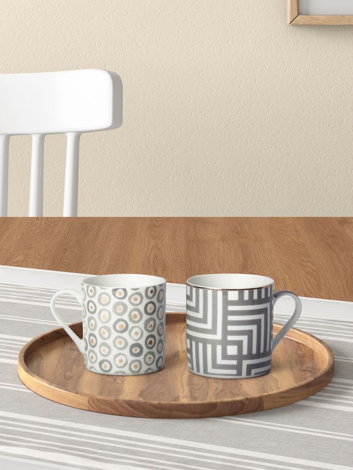 Living Scapes by Pantaloons Rust Bone China Tea Coffee Mugs (0.21 L) - Set of 2