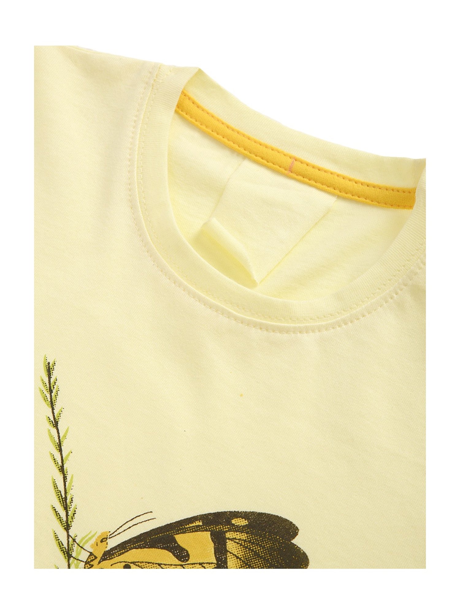 Kids Craft Yellow Cotton Printed T-Shirt & Pants