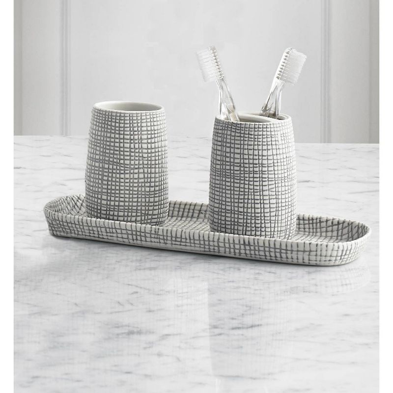 Cestino Tray Gray/White - Cassadecor