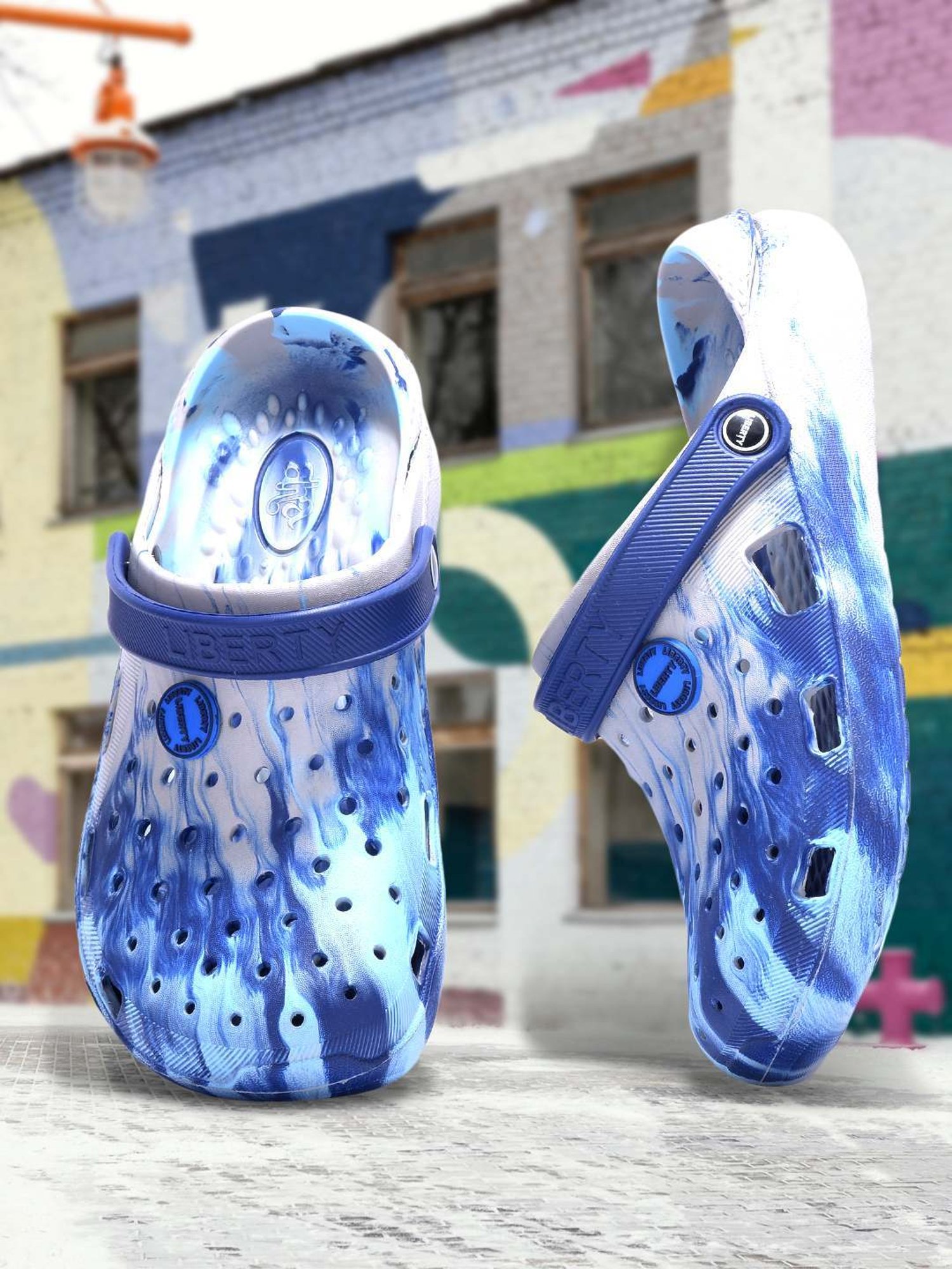 Aha by Liberty Men's Royal Blue Back Strap Clogs