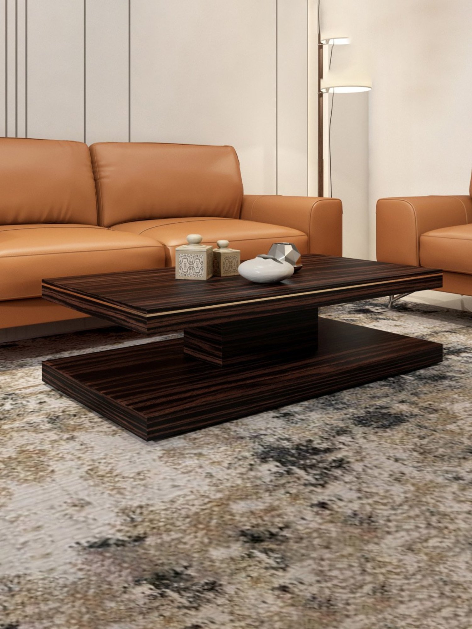 Durian Belmont Brown Engineered Wood Veneer Center Table