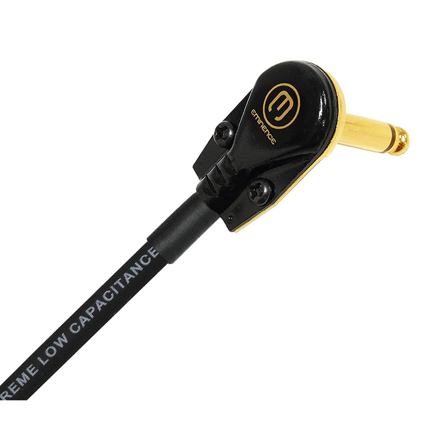 Lava Mini ELC (Black) - 11 Inch - Guitar Bass Effects Instrument, Patch Cable with Premium Gold Plated &frac14; Inch (6.35mm) Low-Profile, Right Angled Pancake type TS Connectors