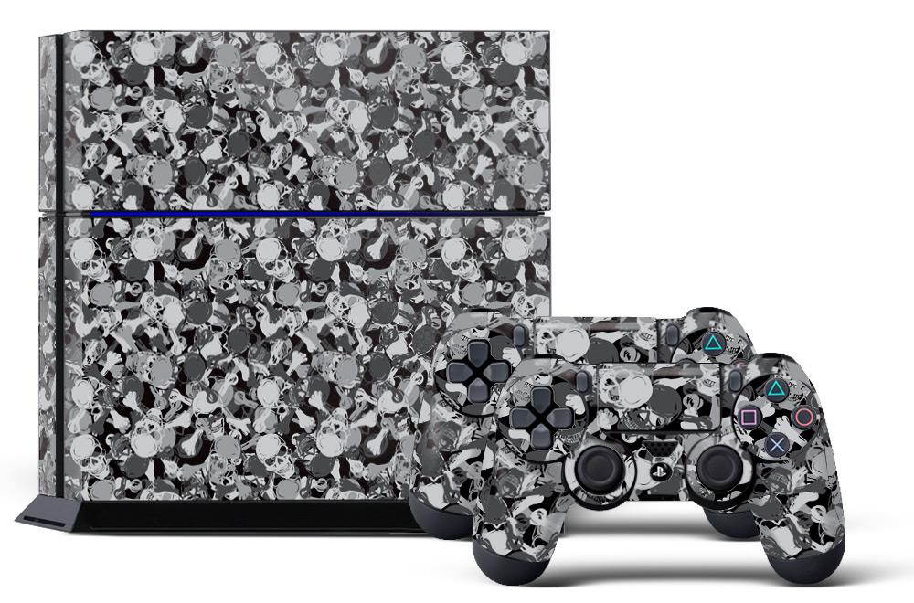 Sony PS4 PlayStation 4 Console Skin plus 2 Controller Skins -  Skull Camo