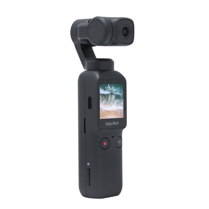 Feiyu Pocket 6-axis Stabilized Handheld Gimbal Camera 120&deg; Ultra-Wide Angle Lens 4K/60fps Video Record Touchscreen Built-in Rechargeable Battery Supports 8X Slow Motion Timelapse Auto Panorama APP
