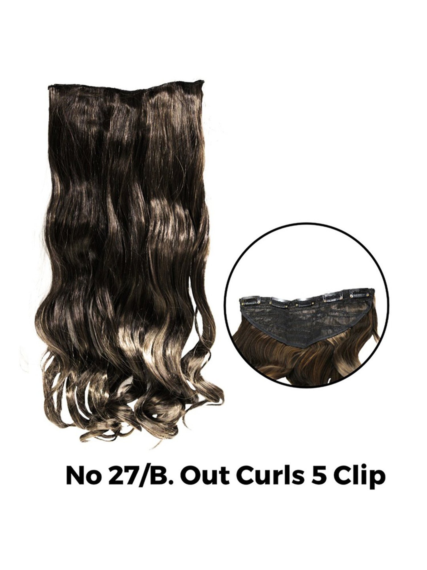 Bronson Professional Out Curl 5 Clip-In Hair Extensions Gold and Brown No. 27B/2 - 24 Inches