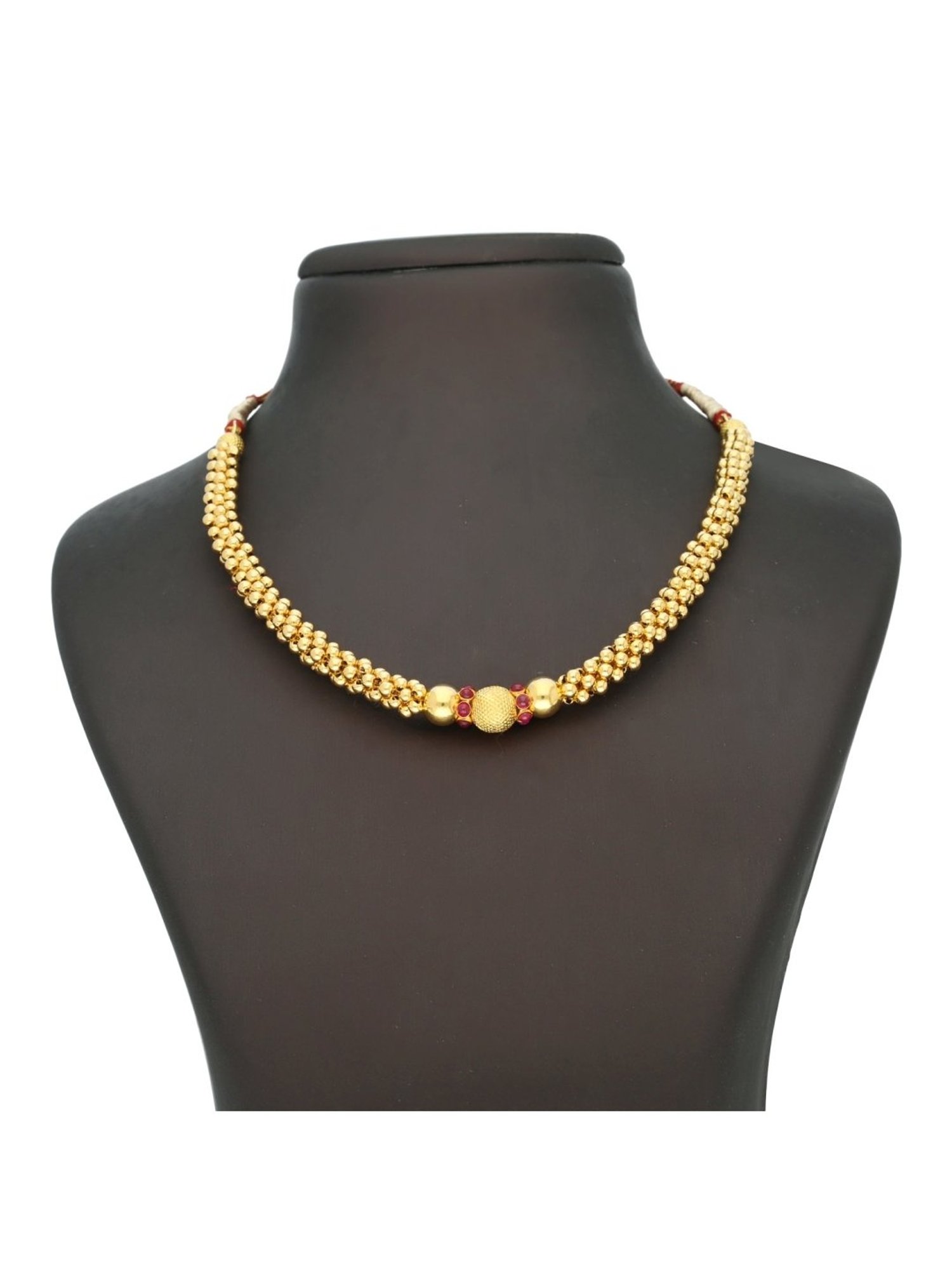 Malabar Gold and Diamonds 22k Gold Semi-Long Tushi Matinee Necklace For Women