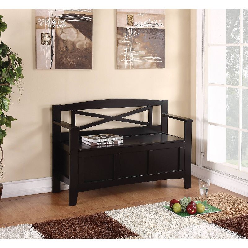 Entryway Bench with X Back Black - OSP Home Furnishings