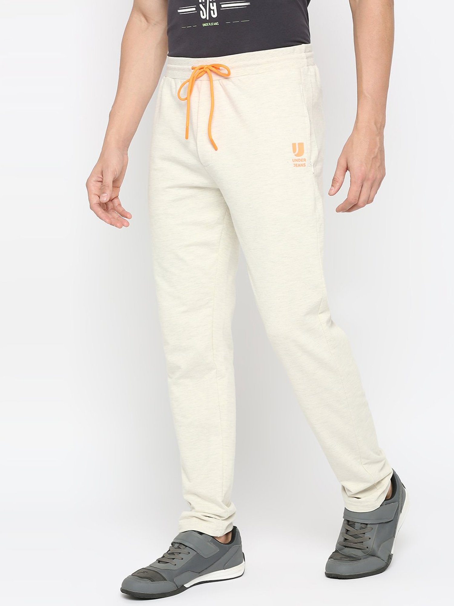 UnderJeans by Spykar White Regular Fit Trackpants