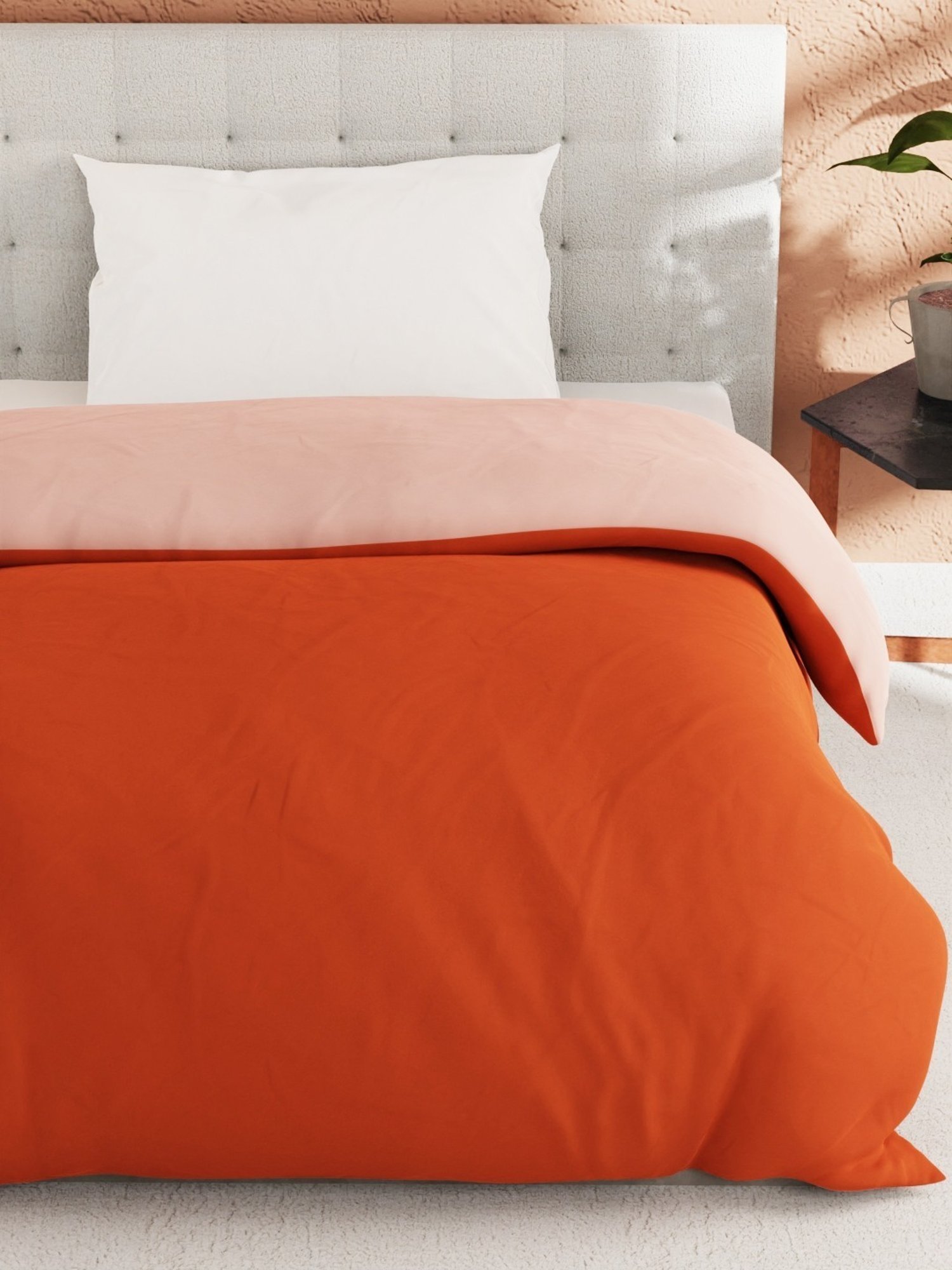 Bianca Ultra Soft Rust & Orange 152 TC Micro Fabric Single Reversible Comforter For All Weather