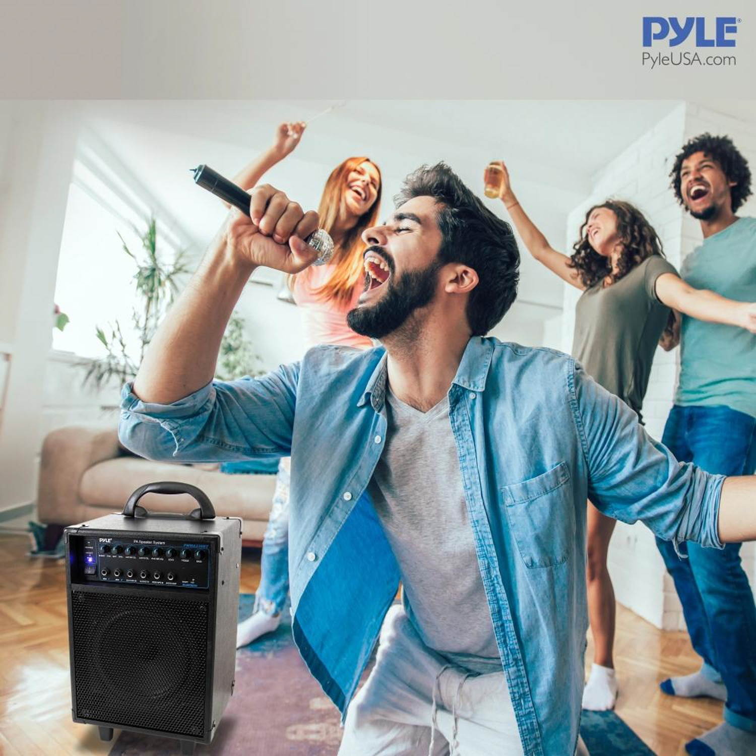 Pyle PWMA230BT 700 Watt Wireless Portable Bluetooth PA Speaker System (4 Pack)