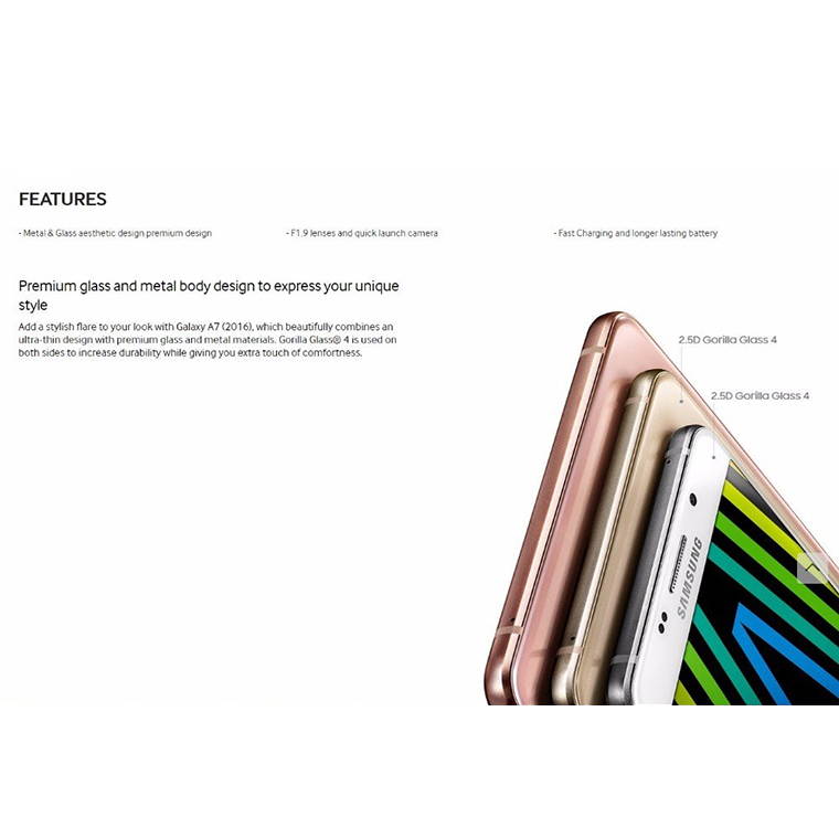 Samsung Galaxy A7 A7100 2016 Mobile Phone Dual Sim 5.5" 3300mAh 3GB RAM 16GB ROM 13MP 4G LTE Octa-core Fingerprint Smartphone