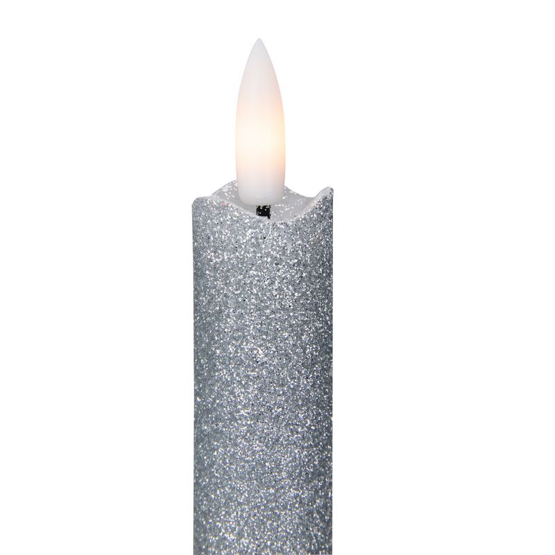 Roman 5" LED Lighted Glittered Church Christmas Pillar Candle - Ivory White