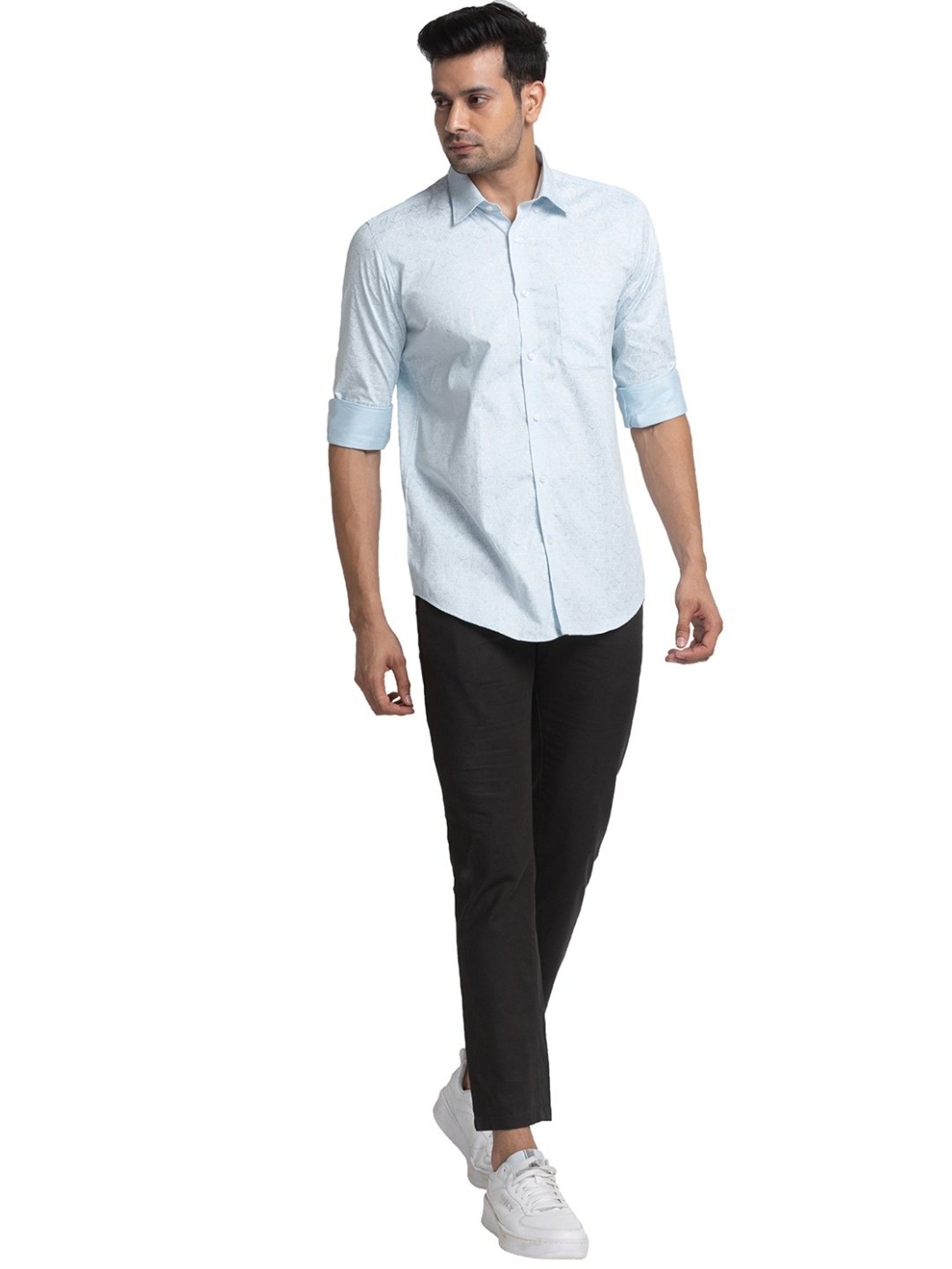 Raymond Blue Contemporary Fit Printed Shirt