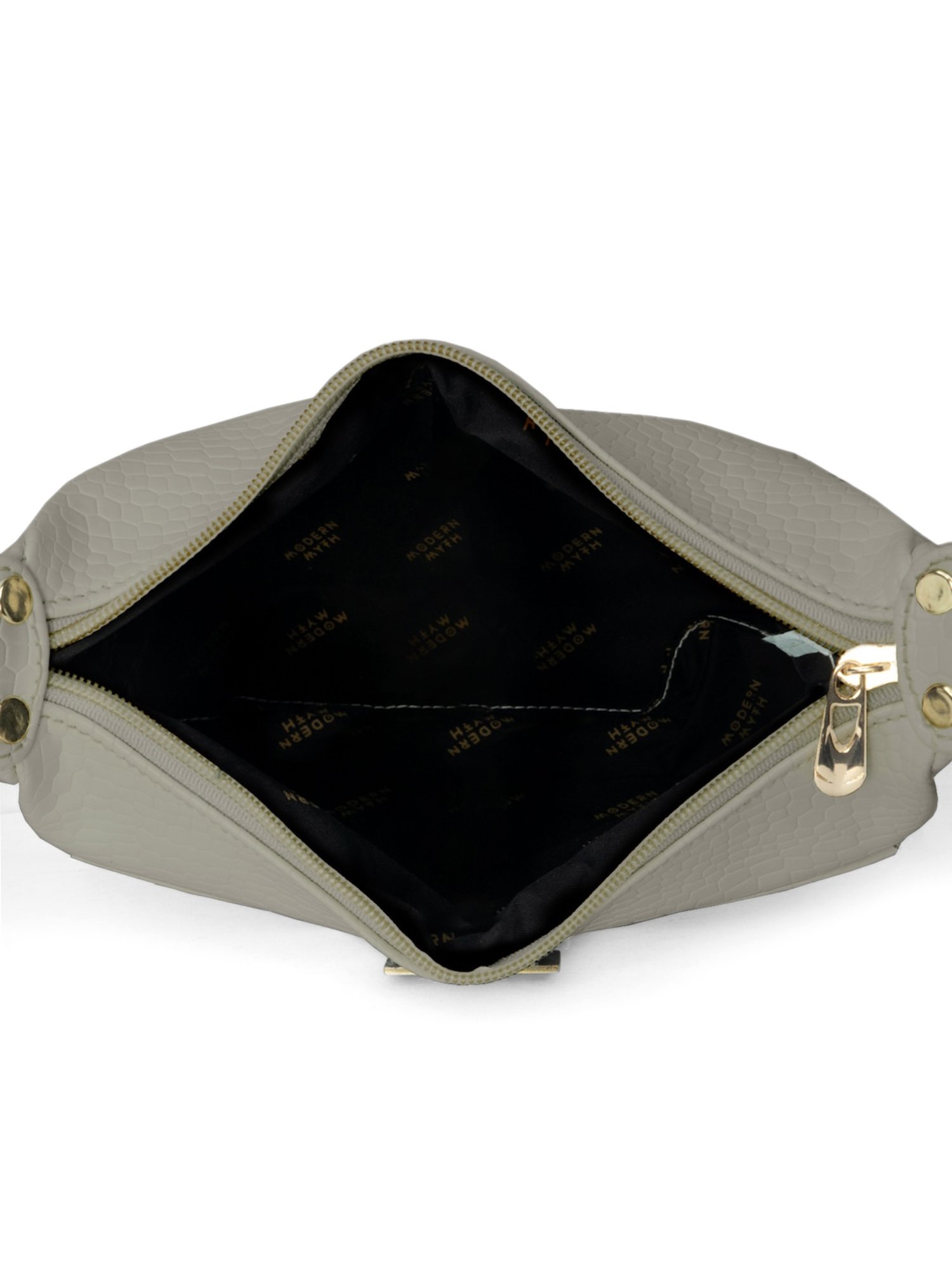 Modern Myth Retro Beige Textured Medium Shoulder Bag