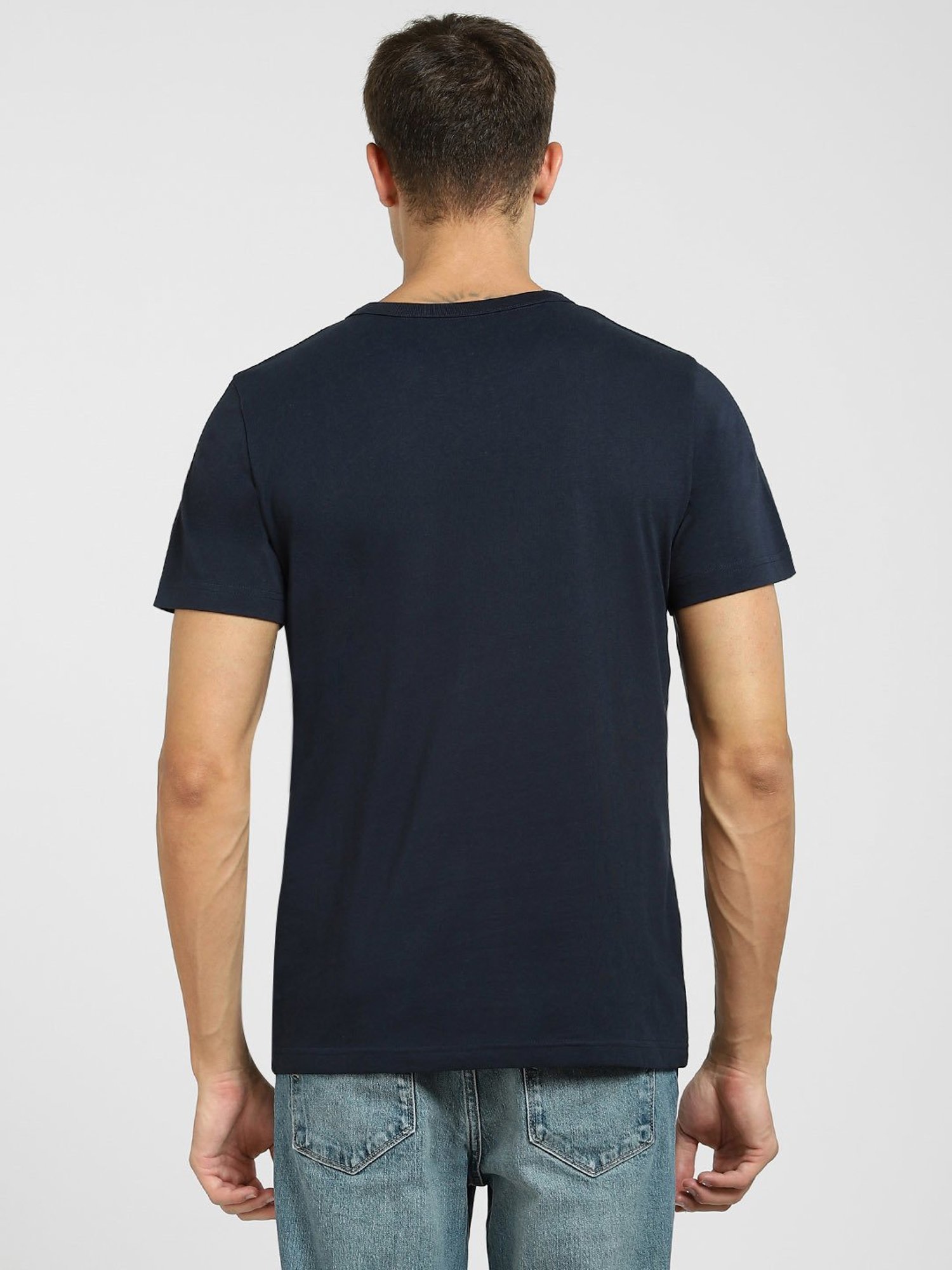 SELECTED HOMME Sky Captain Cotton Regular Fit Logo Printed T-Shirt