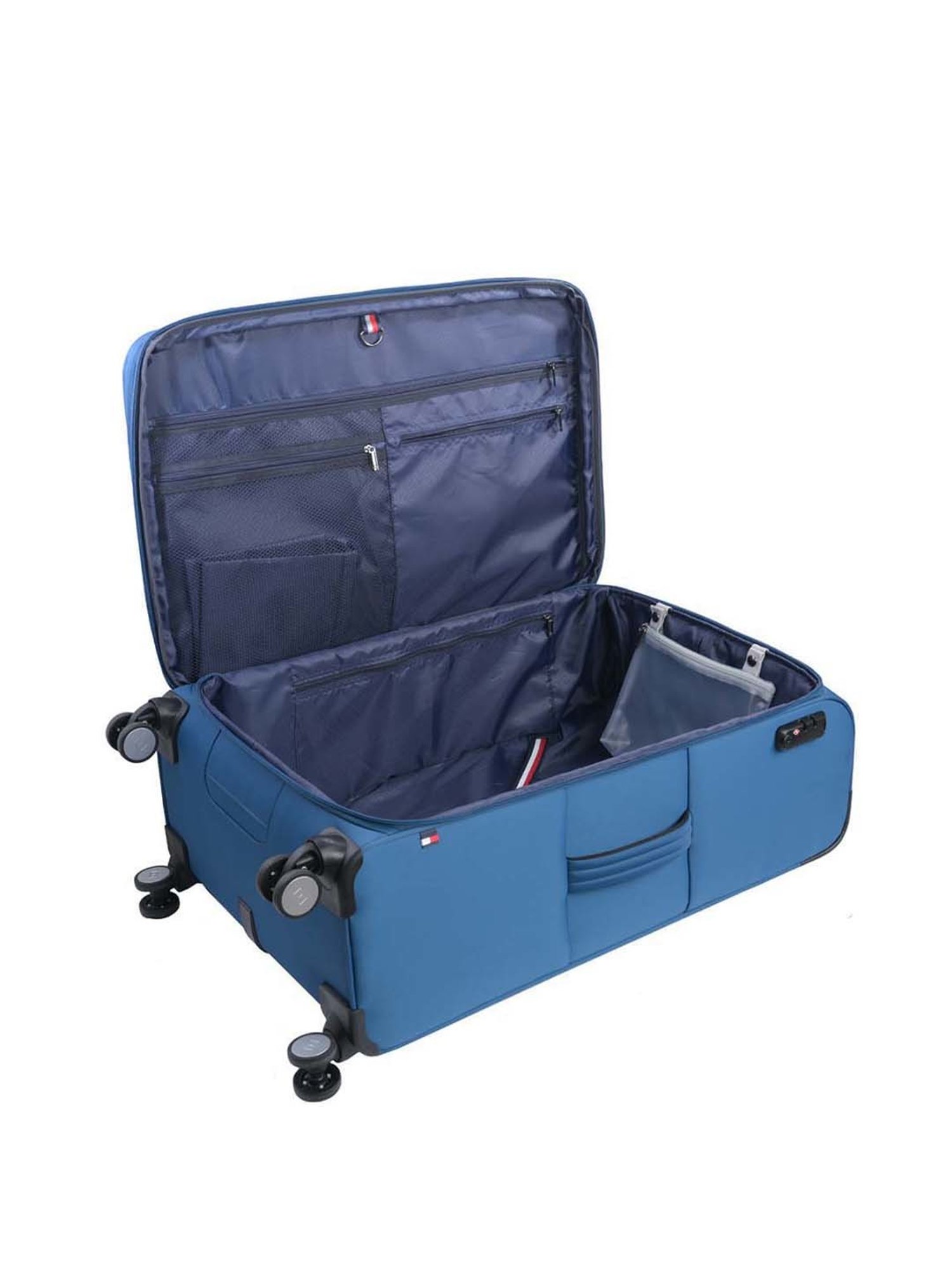 Tommy Hilfiger Kingsville Blue Printed Medium Soft Trolley Bag - 41 cm