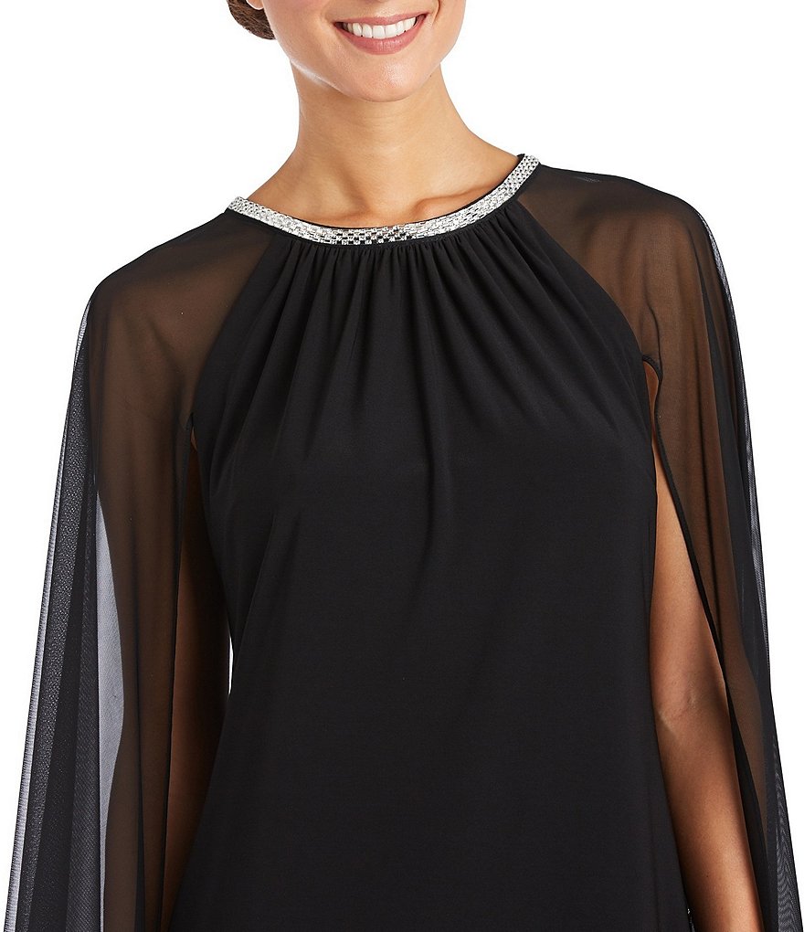 Laundry by Shelli Segal Ruffle Front Stretch Crepe Faux Wrap Dress