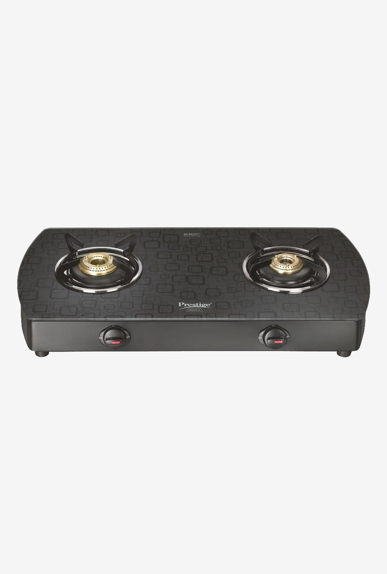 Prestige Premia GTS 02 D 40073 2 Burners Gas Stove (Black)