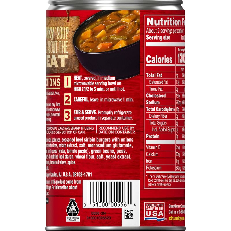 Campbell's Chunky Sirloin Burger with Country Vegetables Soup 18.8oz