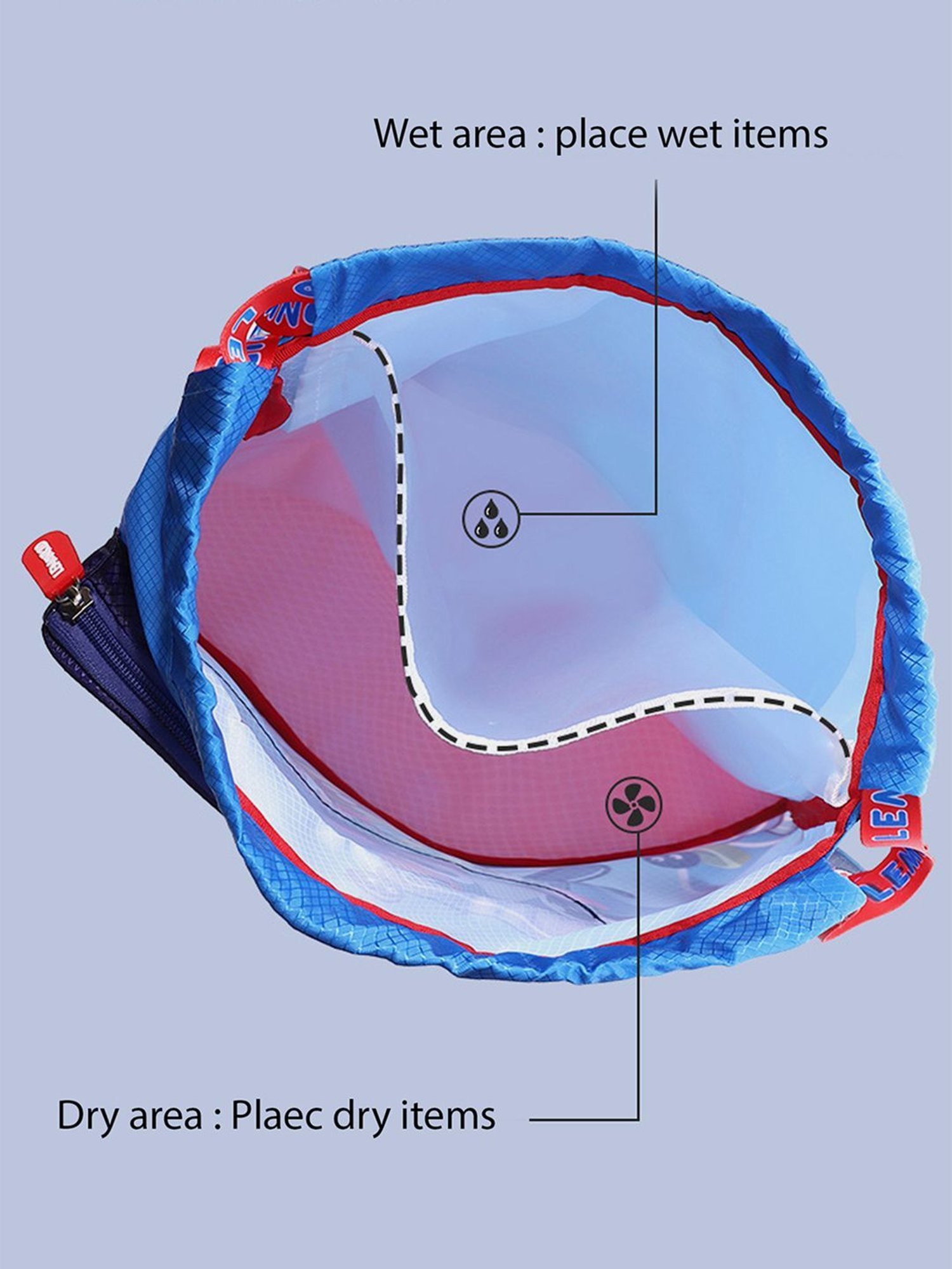 Little Surprise Box Blue Polyester Printed Swiming Backpack