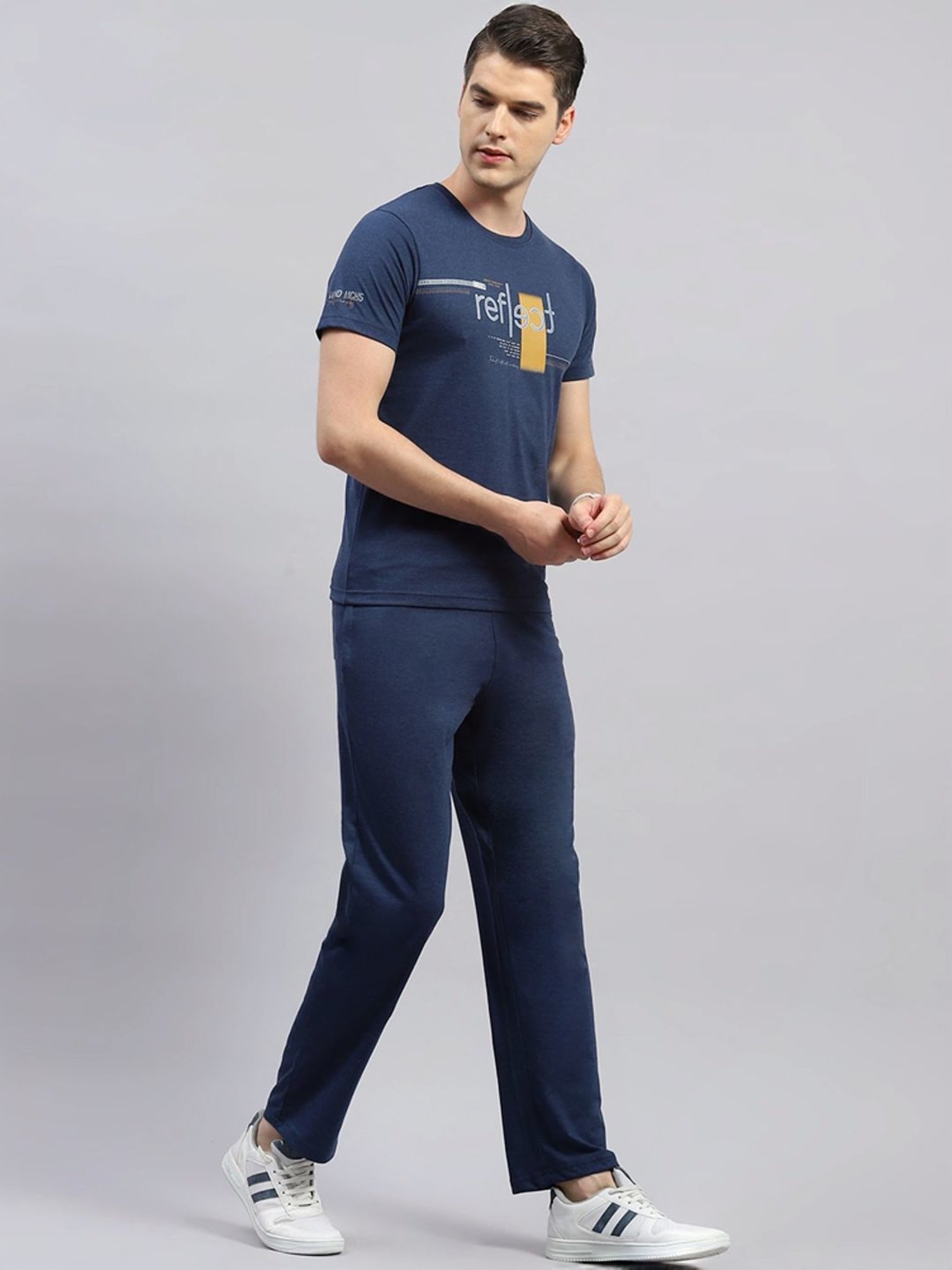 Monte Carlo Blue Regular Fit Printed Co-Ord Set