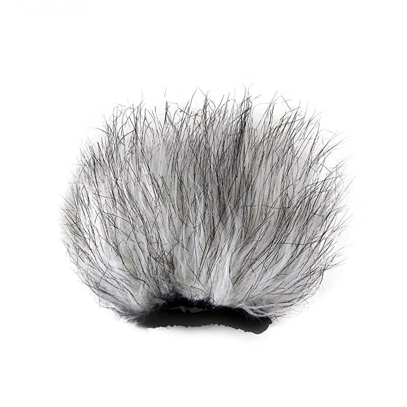 WS9 Furry Outdoor Microphone Windscreen Muff for Portable Digital Recorders up to 3 X 15 W x D Fits the Zoom H4n H5 H6 Tascam DR40 DR05 DR07 and More Light Gray