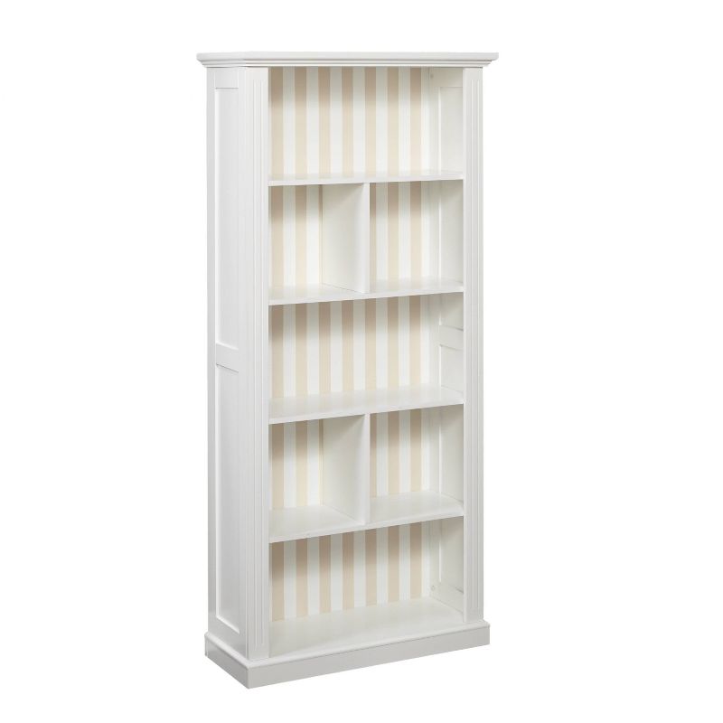 69.75" Holland Bookshelf White/Beige - Buylateral