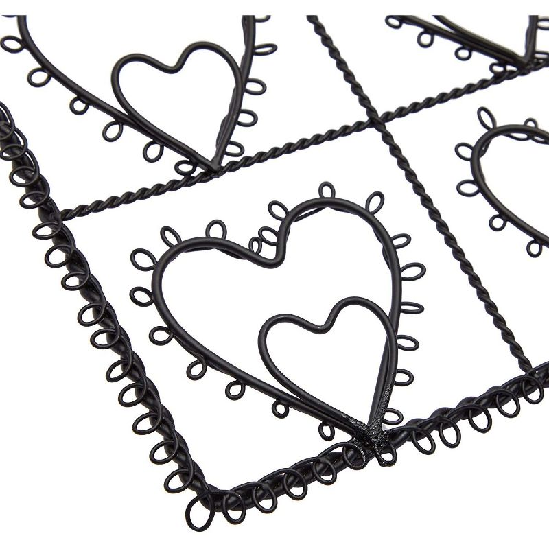 Farmlyn Creek Heart Shaped Grid Wall Photo Display, Black Metal Panel (14 x 16 in)