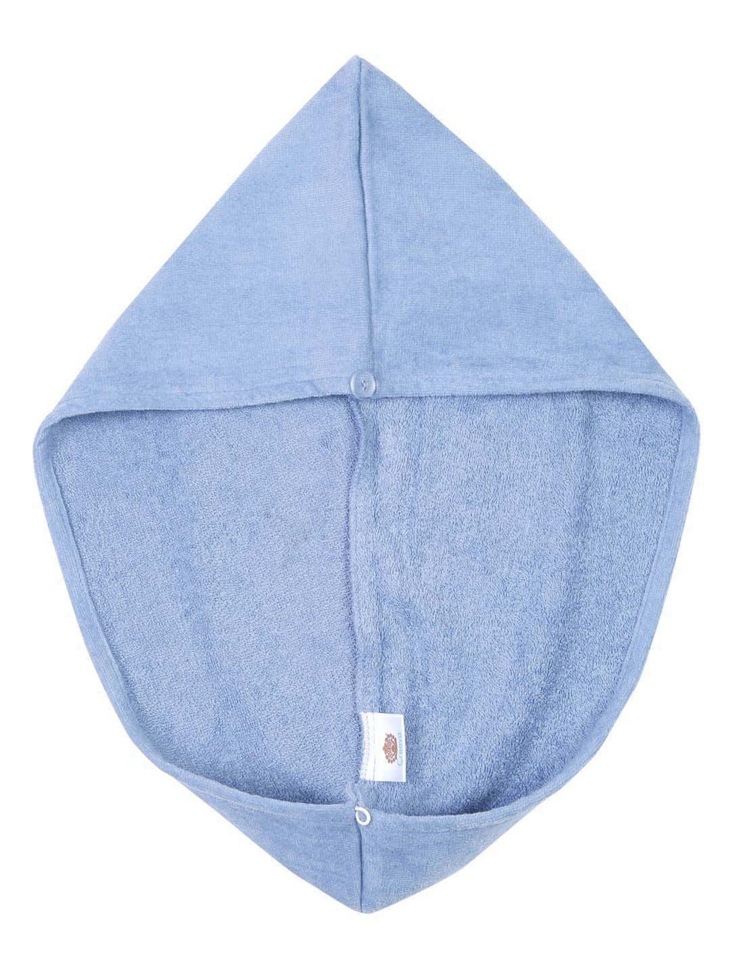 Creeva Luxury Ocean Blue Cotton 380 GSM Hair Wrap