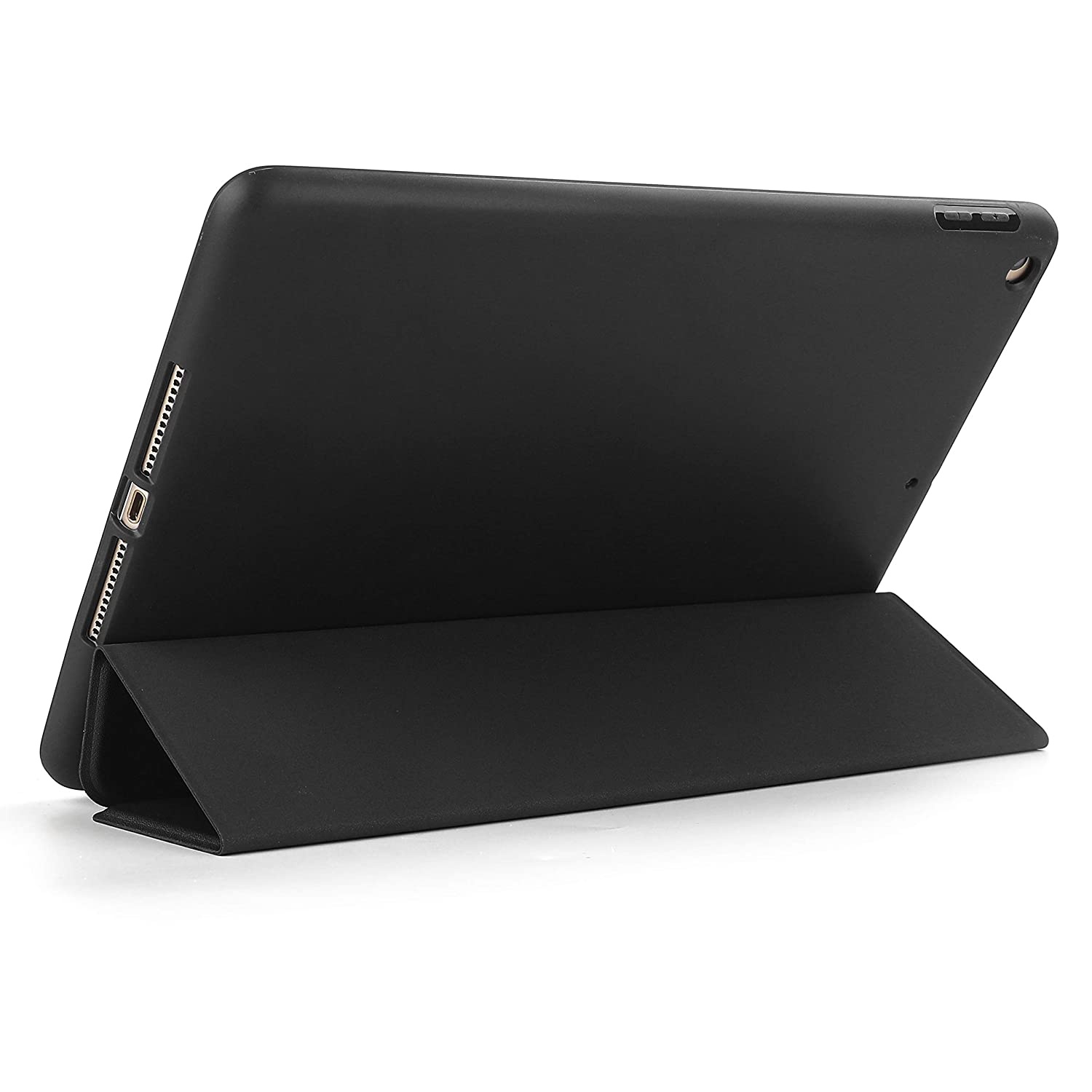 Bear Motion Silicon Case for New iPad 9.7 2018/2017 with TPU Front Cover Stand Support Auto Sleep Function (New iPad 9.7 2018, Black)