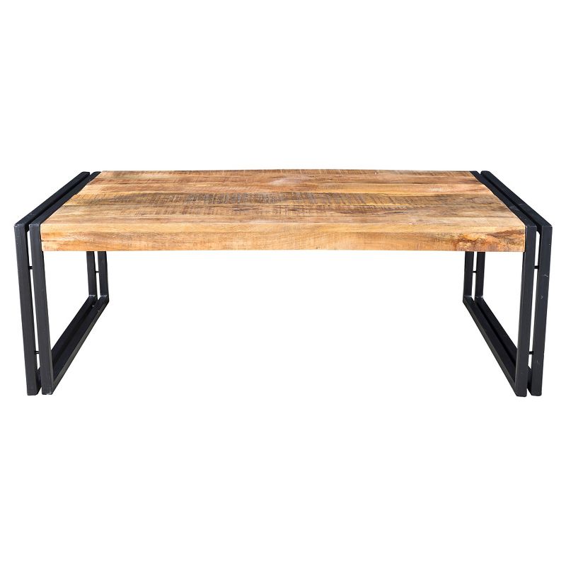 Handcrafted Reclaimed Wood Coffee Table Natural - Timbergirl
