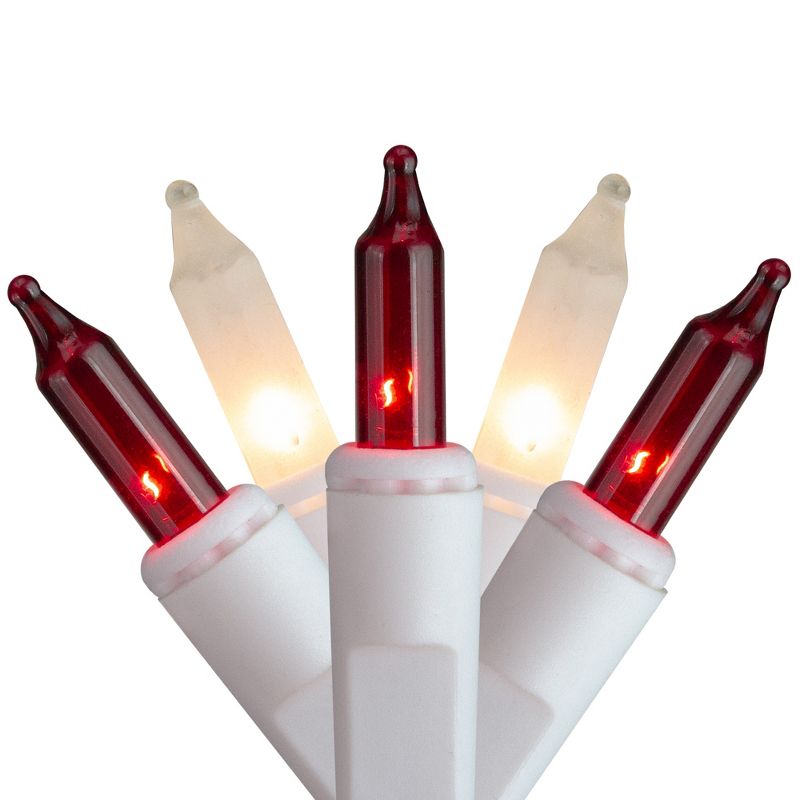 Brite Star Set of 50 Red and Frosted Clear Mini Window Icicle Christmas Lights - 2.6 ft White Wire