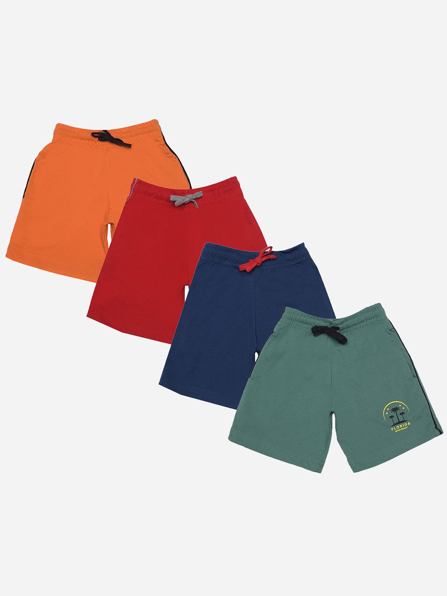 Dollar Boys Assorted Solid Bermuda (Pack Of 4)