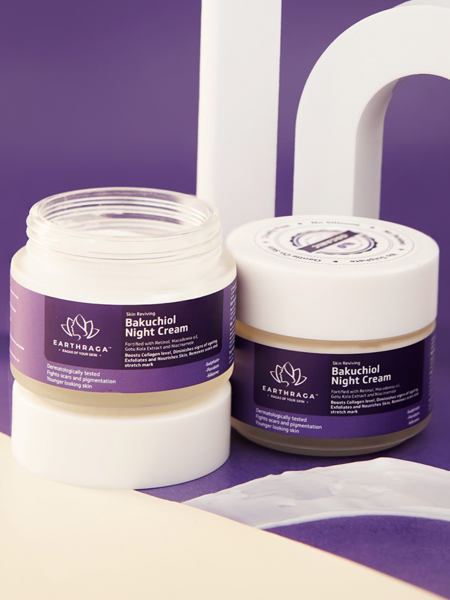 Earthraga Skin Reviving Bakuchiol Night Cream - 100 gm