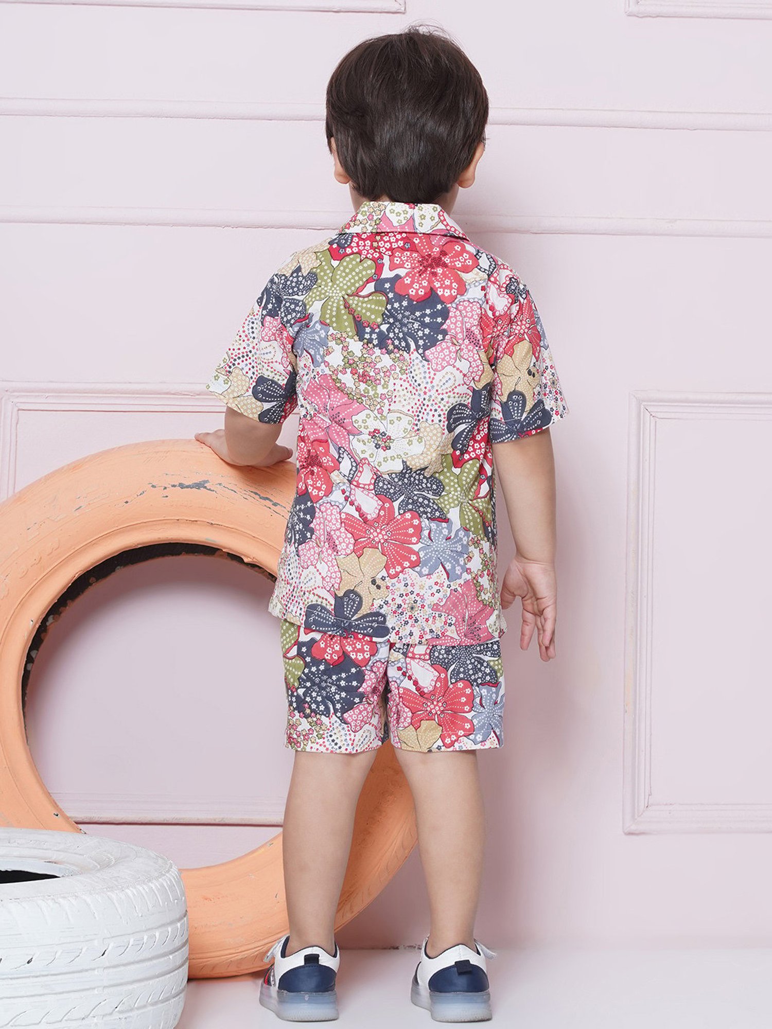 AJ Dezines Kids Multicolor Floral Print Shirt with Shorts